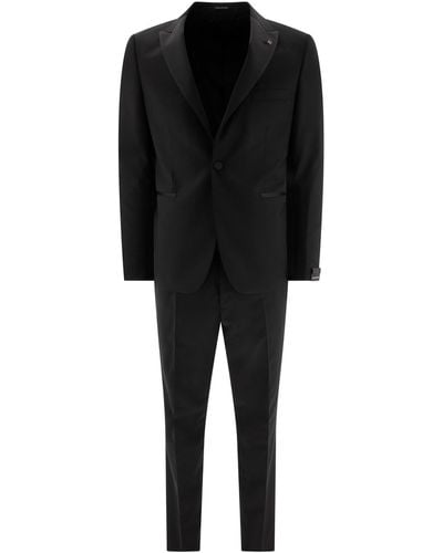 Tagliatore Single-Breasted Wool Suit Suits - Black