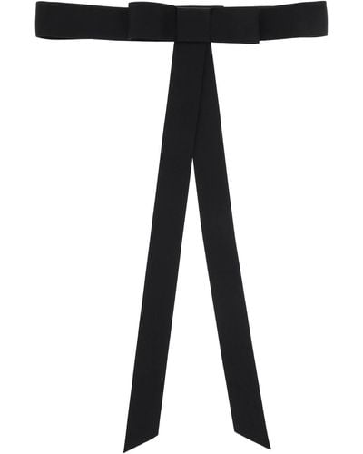 Dolce & Gabbana "Satin Bow Belt With Ribbon Detail - Black