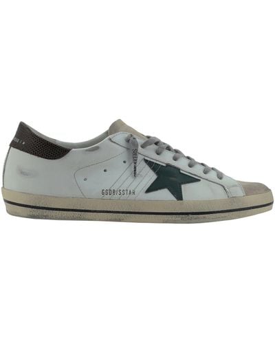 Golden Goose Super Star Leather Upper And Star Suede - Gray