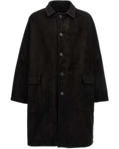 Salvatore Santoro Suede Coat Coats, Trench Coats - Black
