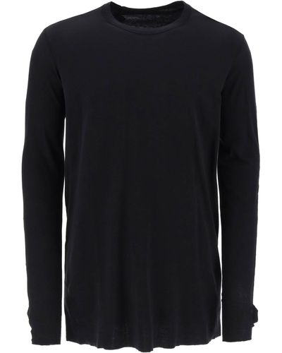 Boris Bidjan Saberi Long Sleeve Cotton Rib T Shirt - Black