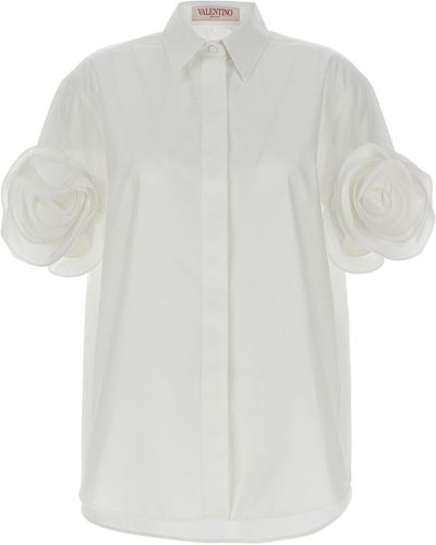 Valentino Garavani Rose Sleeve Shirt Shirt, Blouse - White
