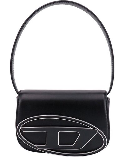 DIESEL Leather Shoulder Bag With Metal Oval-d Logo in White | Lyst 
