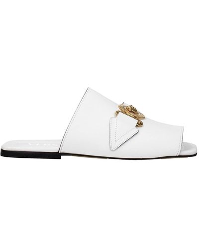 Versace Slippers And Clogs Leather White Optic White