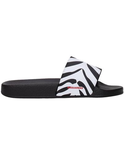 DSquared² Slippers And Clogs Rubber White Black