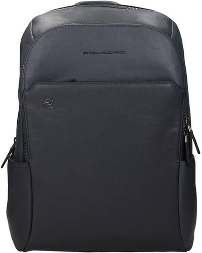 Piquadro Backpack And Bumbags Leather Gray Graphite Blue