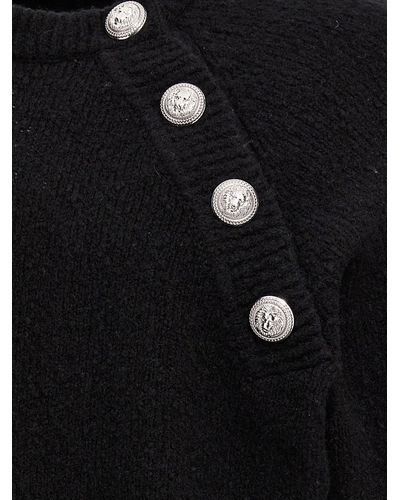 Balmain Logo Button Sweater Maglioni Nero