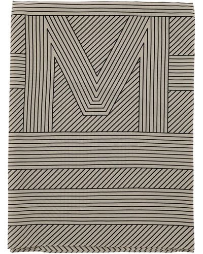 Totême Toteme Silk Monogram Striped Scar - Grey
