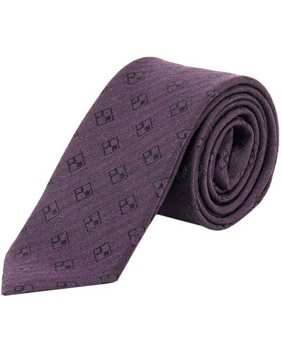 Nicky Wool And Silk Tie - Purple
