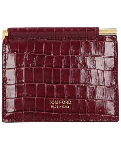 Tom Ford Wallets Leather Wine - Purple