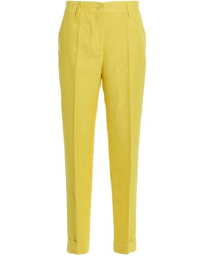 P.A.R.O.S.H. Linen Blend Trousers - Yellow