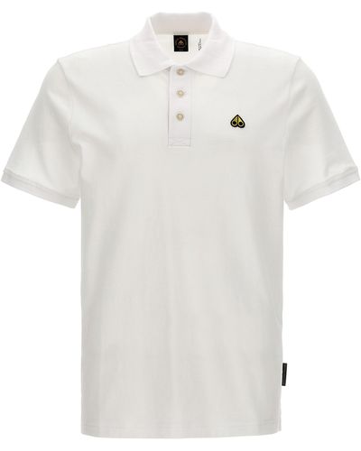 Moose Knuckles Logo Shirt Polo Bianco