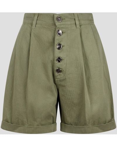 Etro Buttoned Cotton Bermuda Shorts - Green