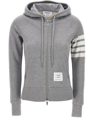 Thom Browne Logo Hoodie Sweatshirt - Grey