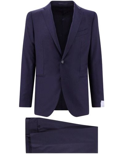 Caruso Wool Suit - Blue