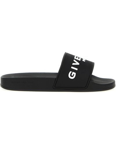 Givenchy Logo Slides Sandals - Black