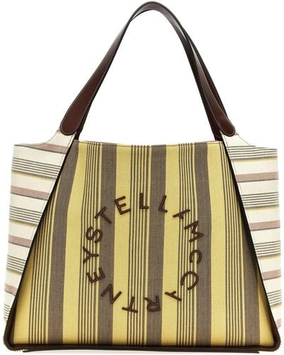 Stella McCartney Shopping Stripes Tote Bag - Metallic