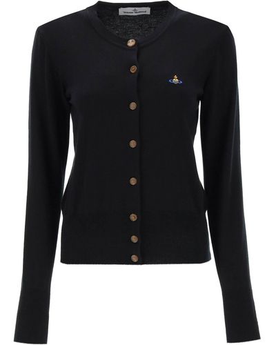 Vivienne Westwood Bea Cardigan With Logo Embroidery - Black