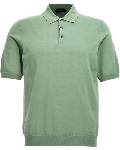 Zanone Cotton Shirt Polo - Green