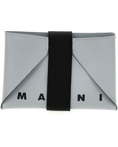 Marni Two-color Logo Wallet Wallets, Card Holders - Grey