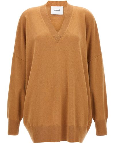 Nude Oversize Sweater Sweater, Cardigans - Brown