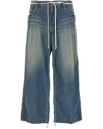 Maison Mihara Yasuhiro Drawstring Jeans Blu