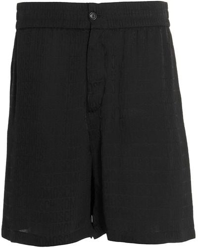 Moschino Monogram Bermuda Shorts - Black
