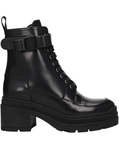 Ferragamo Ankle Boots Lober Leather Black