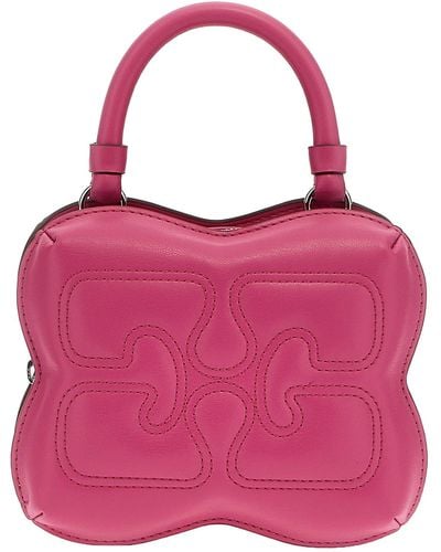 Ganni Small Butterfly Crossbody Bags - Pink