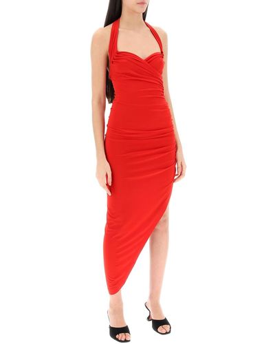 Norma Kamali Cayla Drape Dress - Red