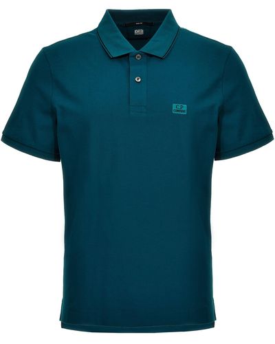 C.P. Company Logo Embroidery Shirt Polo - Blue