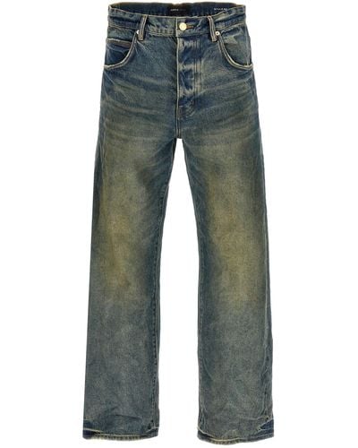 Purple Relaxed Vintage Dirty Jeans - Blue