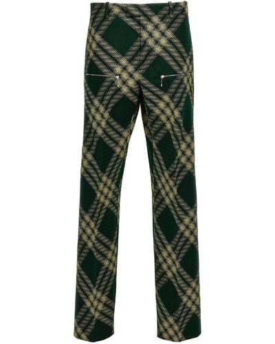Burberry Pantalone lana check - Verde