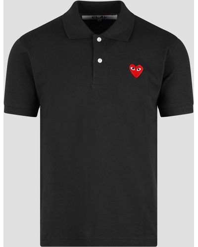 COMME DES GARÇONS PLAY Eyes Heart Patch Polo Shirt - Black