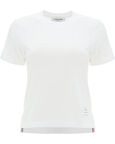 Thom Browne T Shirt Leggera Con Spacchetti - White