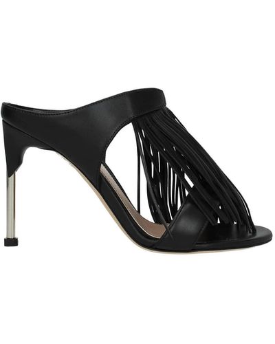 Alexander McQueen Heeled Buckle Black Sandals – AUMI 4