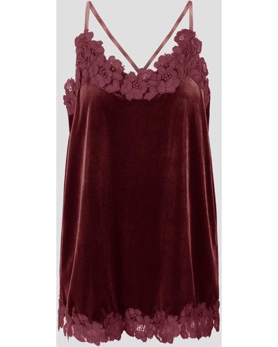 Alessandra Gallo Chenille And Lace Top - Red
