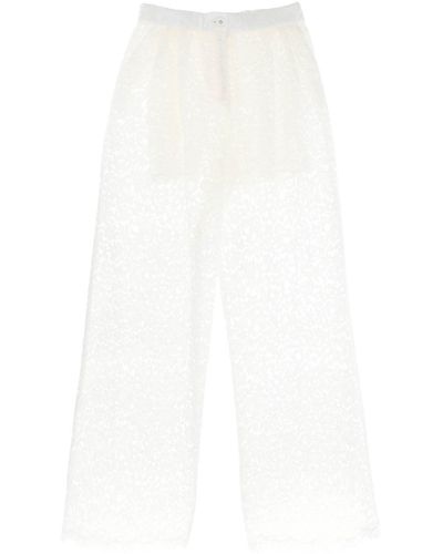 Dolce & Gabbana Pajama Pants In Cordonnet Lace - White