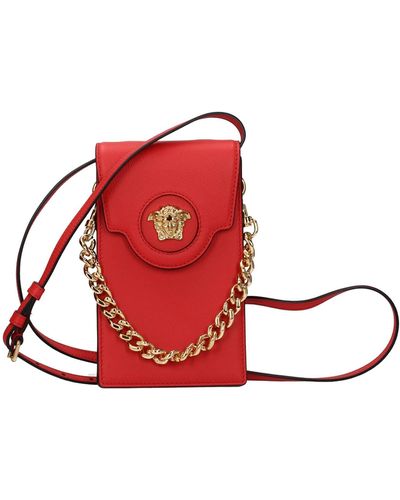 Versace Crossbody Bag Limited Edition Leather Lipstick - Red