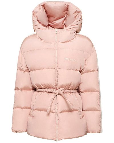 Palm Angels Padded Jacket With Adjustable Drawstring - Pink
