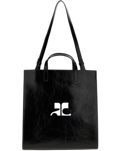 Courreges 'Heritage Naplack' Shopping Bag - Black