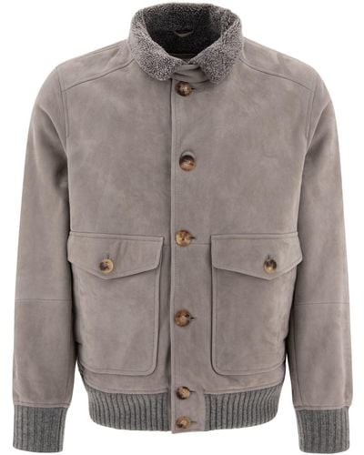Brunello Cucinelli Shearling Jacket - Grey