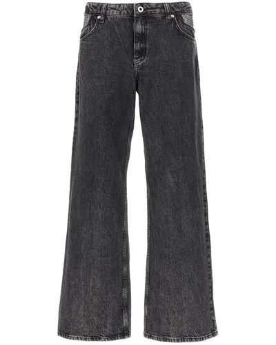 Karl Lagerfeld Rhinestone Detail Jeans Nero - Blu