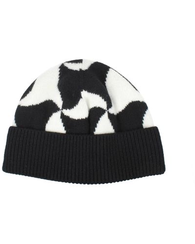 Bottega Veneta Hats Wavy Triangle Wool White - Black