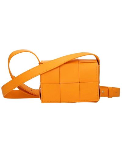 Bottega Veneta Crossbody Bag Cassette Leather Mandarin - Orange