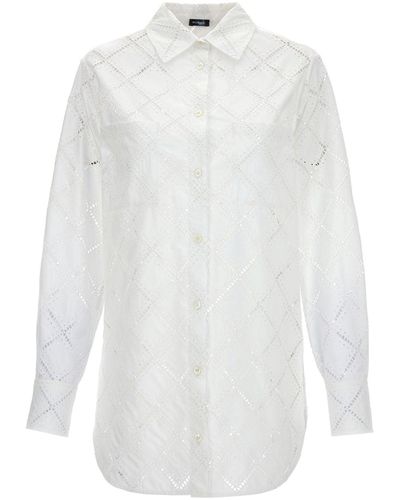 Kiton Openwork Cotton Shirt Camicie Bianco