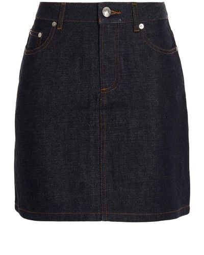 A.P.C. 'jupe Standard' Denim Skirt - Blue