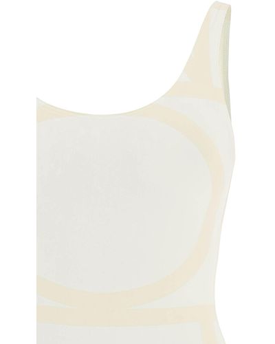 Totême One Piece Monogram Swimsuit - White