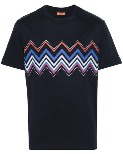 Missoni T-shirt in cotone a zig zag - Nero