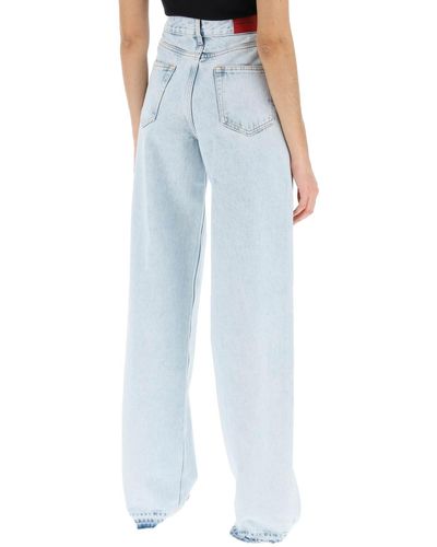 Alessandra Rich Jeans Con Borchie - Blu